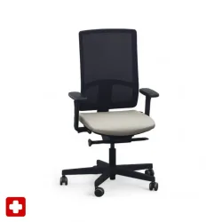 Office chair SitagPoint Tec 2 Mesh with 2D armrests, Beige, New, Ergonomic chair - ideal for flexible working