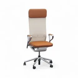 Executive chair SitagTeam Highback Mesh swissmade with ring armrests, Brown, New, Ergonomic chair - ideal for flexible working