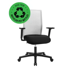 Topstar Free Point office chair with 1D armrests, White, New, Ergonomic chair - ideal for flexible working