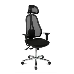 Office chair Topstar High Life with 1D armrests, Black/Black, New, Ergonomic chair - ideal for flexible working