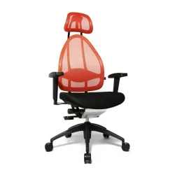 Office chair Topstar Open Art 2010 with 2D armrests, Orange/Black, New, Ergonomic chair - ideal for flexible working