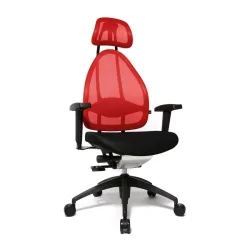 Office chair Topstar Open Art 2010 with 2D armrests, Red/Black, New, Ergonomic chair - ideal for flexible working