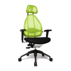 Office chair Topstar Open Art 2010 with 2D armrests, Green/Black, New, Ergonomic chair - ideal for flexible working