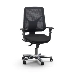 Office chair Topstar Chairzone Basic with 1D armrests, Black/Chrome-plated, New, Ergonomic chair - ideal for flexible working