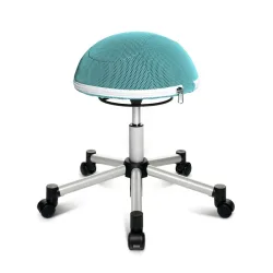 Office stool Topstar Sitness Half Ball Light blue/Silver gray, New, Dynamic sitting - ideal for healthy sitting