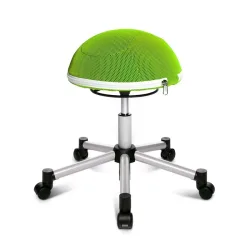 Office stool Topstar Sitness Half Ball Green/Silver gray, New, Dynamic sitting - ideal for healthy sitting
