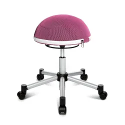 Office stool Topstar Sitness Half Ball Pink/Silver gray, New, Dynamic sitting - ideal for healthy sitting