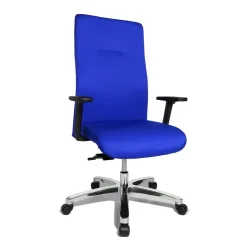 Office chair Topstar Big Star 20 with 2D armrests, Blue/Chrome-plated, New, Ergonomic chair - ideal for flexible working