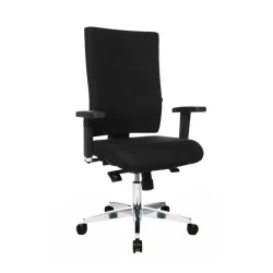 Office chair Topstar Light Star 20 X with 2D armrests, Black/Chrome-plated, New, Ergonomic chair - ideal for flexible working