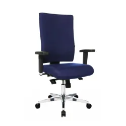Office chair Topstar Light Star 20 X with 2D armrests, Blue/Chrome-plated, New, Ergonomic chair - ideal for flexible working