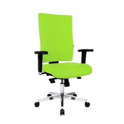 Office chair Topstar Light Star 20 X with 2D armrests, Green/Chrome-plated, New, Ergonomic chair - ideal for flexible working
