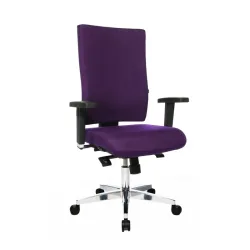 Office chair Topstar Light Star 20 X with 2D armrests, Purple/Chrome-plated, New, Ergonomic chair - ideal for flexible working