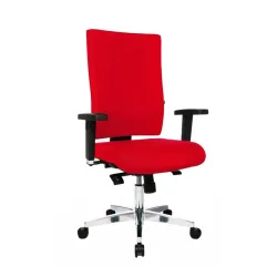 Office chair Topstar Light Star 20 X with 2D armrests, Red/Chrome-plated, New, Ergonomic chair - ideal for flexible working