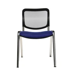 4-leg chair Topstar Net Point Visit Blue/Chrome-plated without armrests, New - Perfect for office and reception