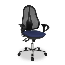 TOPSTAR Ergonomischer Bürostuhl Open Point Deluxe Netzstoff, Stoff Blau