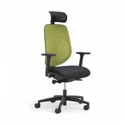 Bürostuhl Giroflex 353-4029 mit Kopfstütze & mit 2D Armlehnen Grün/Schwarz, Neu, Ergonomischer Stuhl - ideal für flexibles Arbeiten