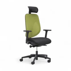 Bürostuhl Giroflex 353-4029 mit Kopfstütze & mit 2D Armlehnen Grün/Schwarz, Neu, Ergonomischer Stuhl - ideal für flexibles Arbeiten