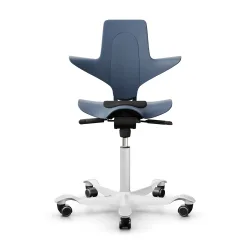 Sattelstuhl HAG Capisco Puls 8010 ohne Armlehnen, Blau/Weiss, Neu, Ergonomischer Stuhl - ideal für flexibles Arbeiten