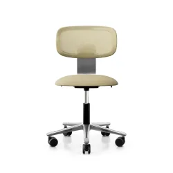 Arbeitsstuhl HAG Tion 2340 Mesh ohne Armlehnen, Gelb/Verchromt, Neu, Ergonomischer Stuhl - ideal für flexibles Arbeiten