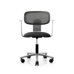 Arbeitsstuhl HAG Tion 2340 Mesh mit Fixarmlehnen, Schwarz/Verchromt, Neu, Ergonomischer Stuhl - ideal für flexibles Arbeiten
