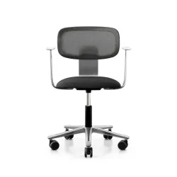 Arbeitsstuhl HAG Tion 2340 Mesh mit Fixarmlehnen, Schwarz/Verchromt, Neu, Ergonomischer Stuhl - ideal für flexibles Arbeiten