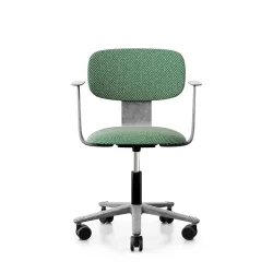 Arbeitsstuhl HAG Tion 2160 mit Fixarmlehnen, Grün/Silbergrau, Neu, Ergonomischer Stuhl - ideal für flexibles Arbeiten