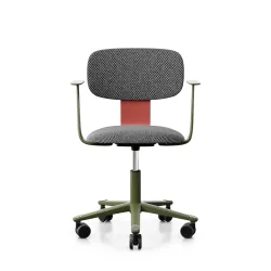 Arbeitsstuhl HAG Tion 2160 mit Fixarmlehnen, Grau/Grün, Neu, Ergonomischer Stuhl - ideal für flexibles Arbeiten