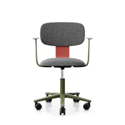 Arbeitsstuhl HAG Tion 2160 mit Fixarmlehnen, Grau/Grün, Neu, Ergonomischer Stuhl - ideal für flexibles Arbeiten