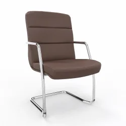 Freischwinger LAS SCENA Braun mit Fixarmlehnen, Freischwinger-Gestell, Neu - Perfekt für Besucher und Gäste