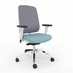 Bürodrehstuhl LAS OSCAR mit 1D Armlehnen, Blau, Neu, Ergonomischer Stuhl - ideal für flexibles Arbeiten