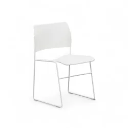Besucherstuhl David Rowland Chair 40/4 Weiss ohne Armlehnen, Neu - Komfortables Sitzen