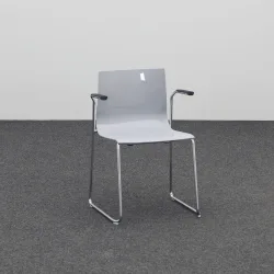 Kufenstühle Moving Chairs Slim Techno Grau mit Fixarmlehnen, Neu - Komfortables Sitzen