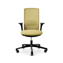 Bürodrehstuhl HAG Futu Mesh 1100-S mit 2D Armlehnen, Gelb, Neu, Ergonomischer Stuhl - ideal für flexibles Arbeiten