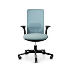 Bürodrehstuhl HAG Futu Mesh 1100-S mit 2D Armlehnen, Hellblau, Neu, Ergonomischer Stuhl - ideal für flexibles Arbeiten