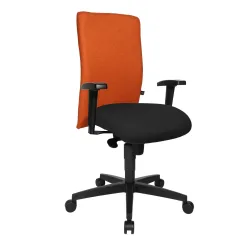 Bürostuhl Topstar Commander mit 1D Armlehnen, Orange, Neu, Ergonomischer Stuhl - ideal für flexibles Arbeiten