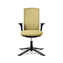 Konferenzstuhl HAG Futu Mesh Communication 1102-S mit 2D Armlehnen, Gelb, Neu - Ergonomisch & Höhenverstellbar
