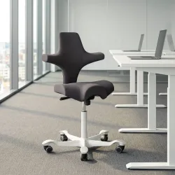 Ergonomischer Bürostuhl HAG Capisco 8106  ohne Armlehnen, Anthrazit/Weiss, Neu, Ergonomischer Stuhl - ideal für flexibles Arbeiten