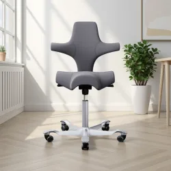 Ergonomischer Bürostuhl HAG Capisco 8106  ohne Armlehnen, Grau/Silbergrau, Neu, Ergonomischer Stuhl - ideal für flexibles Arbeiten