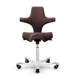 Sattelstuhl HAG Capisco 8106 ohne Armlehnen, Braun/Weiss, Neu, Ergonomischer Stuhl - ideal für flexibles Arbeiten