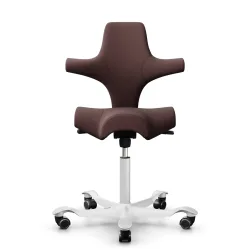 Sattelstuhl HAG Capisco 8106 ohne Armlehnen, Braun/Weiss, Neu, Ergonomischer Stuhl - ideal für flexibles Arbeiten