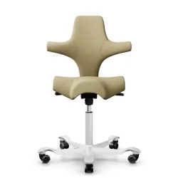 Sattelstuhl HAG Capisco 8106 ohne Armlehnen, Gelb/Weiss, Neu, Ergonomischer Stuhl - ideal für flexibles Arbeiten