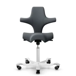 Sattelstuhl HAG Capisco 8106 ohne Armlehnen, Grau/Weiss, Neu, Ergonomischer Stuhl - ideal für flexibles Arbeiten