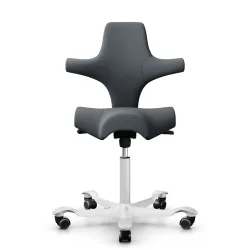 Sattelstuhl HAG Capisco 8106 ohne Armlehnen, Grau/Weiss, Neu, Ergonomischer Stuhl - ideal für flexibles Arbeiten