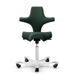 Sattelstuhl HAG Capisco 8106 ohne Armlehnen, Dunkelgrün/Weiss, Neu, Ergonomischer Stuhl - ideal für flexibles Arbeiten