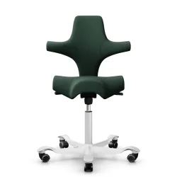 Sattelstuhl HAG Capisco 8106 ohne Armlehnen, Dunkelgrün/Weiss, Neu, Ergonomischer Stuhl - ideal für flexibles Arbeiten