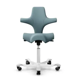 Sattelstuhl HAG Capisco 8106 ohne Armlehnen, Hellblau/Weiss, Neu, Ergonomischer Stuhl - ideal für flexibles Arbeiten