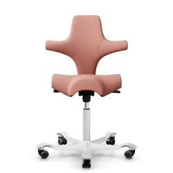 Sattelstuhl HAG Capisco 8106 ohne Armlehnen, Rosa/Weiss, Neu, Ergonomischer Stuhl - ideal für flexibles Arbeiten