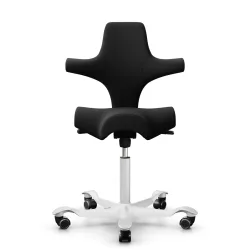 Sattelstuhl HAG Capisco 8106 ohne Armlehnen, Schwarz/Weiss, Neu, Ergonomischer Stuhl - ideal für flexibles Arbeiten