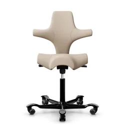 Sattelstuhl HAG Capisco 8106 ohne Armlehnen, Beige/Schwarz, Neu, Ergonomischer Stuhl - ideal für flexibles Arbeiten