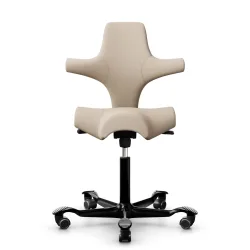 Sattelstuhl HAG Capisco 8106 ohne Armlehnen, Beige/Schwarz, Neu, Ergonomischer Stuhl - ideal für flexibles Arbeiten